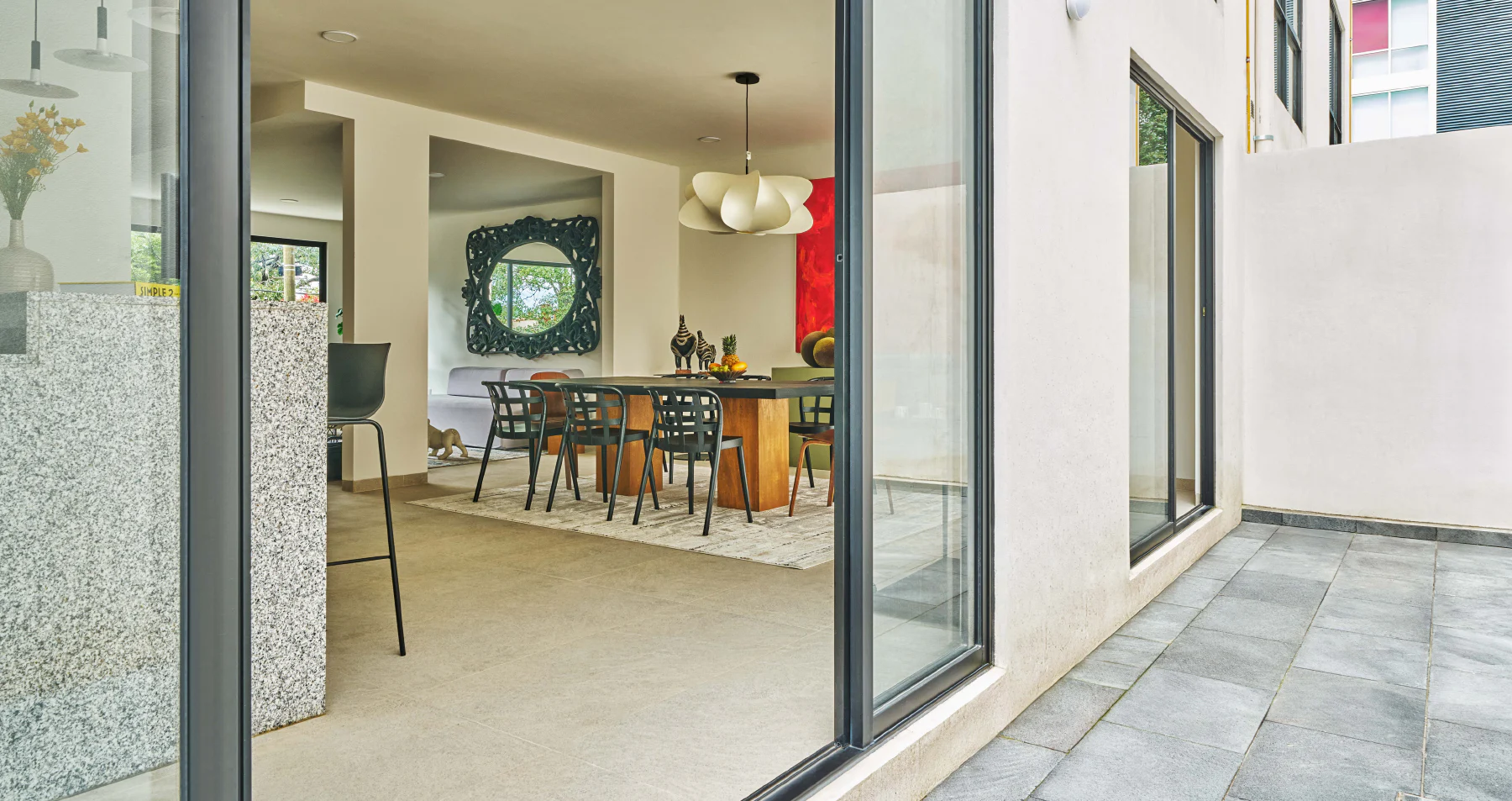 Terraza de Motul con acceso al comedor