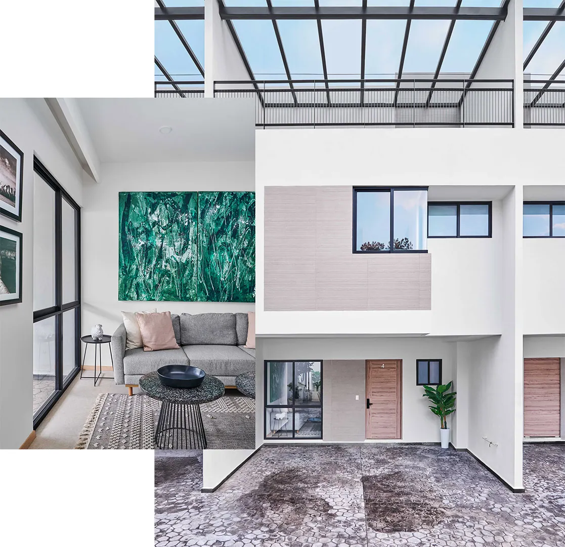 Arquitectura residencial de Vive Motek al sur de Ciudad de México